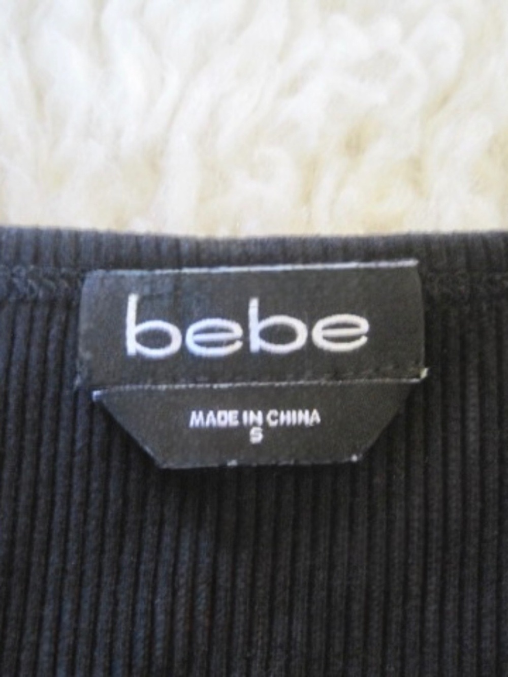 Bebe Logo Ribbed Top - Picture 4 of 8